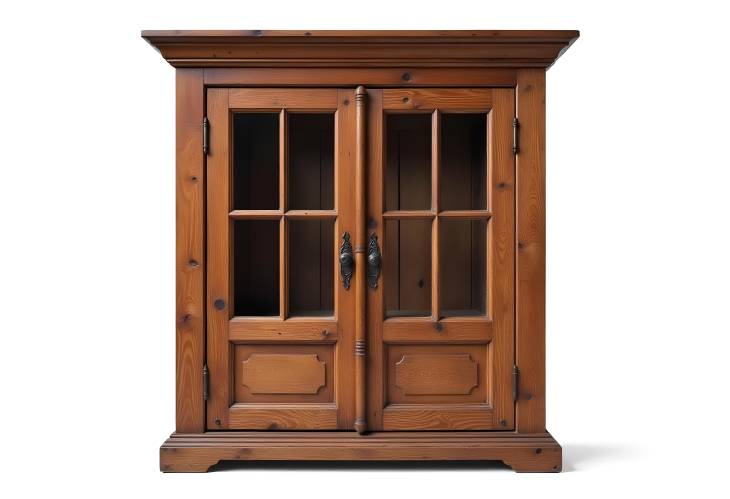 Preserving Legacy The Ancient Wooden Cabinet with Glass Inserts